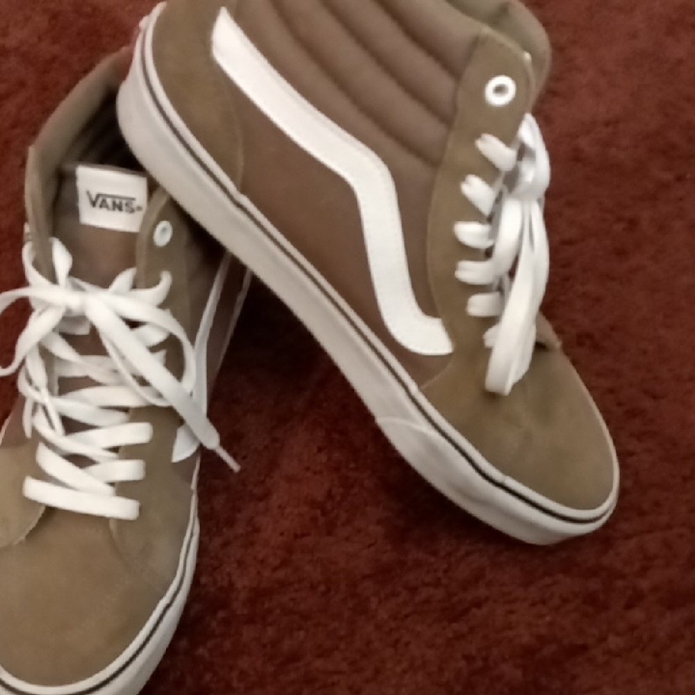 Vans Tan High-Top Sneakers with White Details